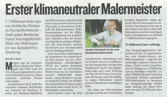 Kleine Zeitung am 28.11.2010