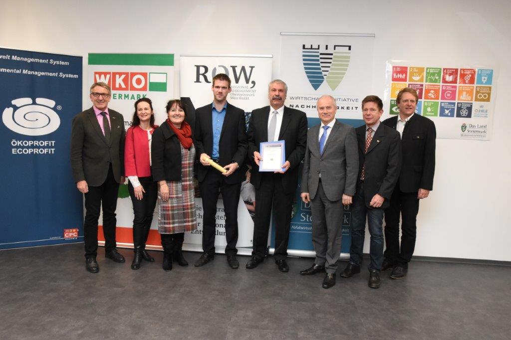 ÖKOPROFIT 2018 Auszeichnung in der WKO Regionalstelle Murtal